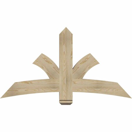 Ekena Millwork Davenport Rough Sawn Timber Gable Bracket, Douglas Fir, 60"W x 32"H x 4"D x 6"F, 13/12 Pitch GBW060X32X0406DAV00RDF